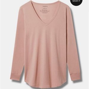 Torrid SZ 3 V Neck Girlfriend Jersey T Long Sleeve NWT! Very Comfy! So cute!